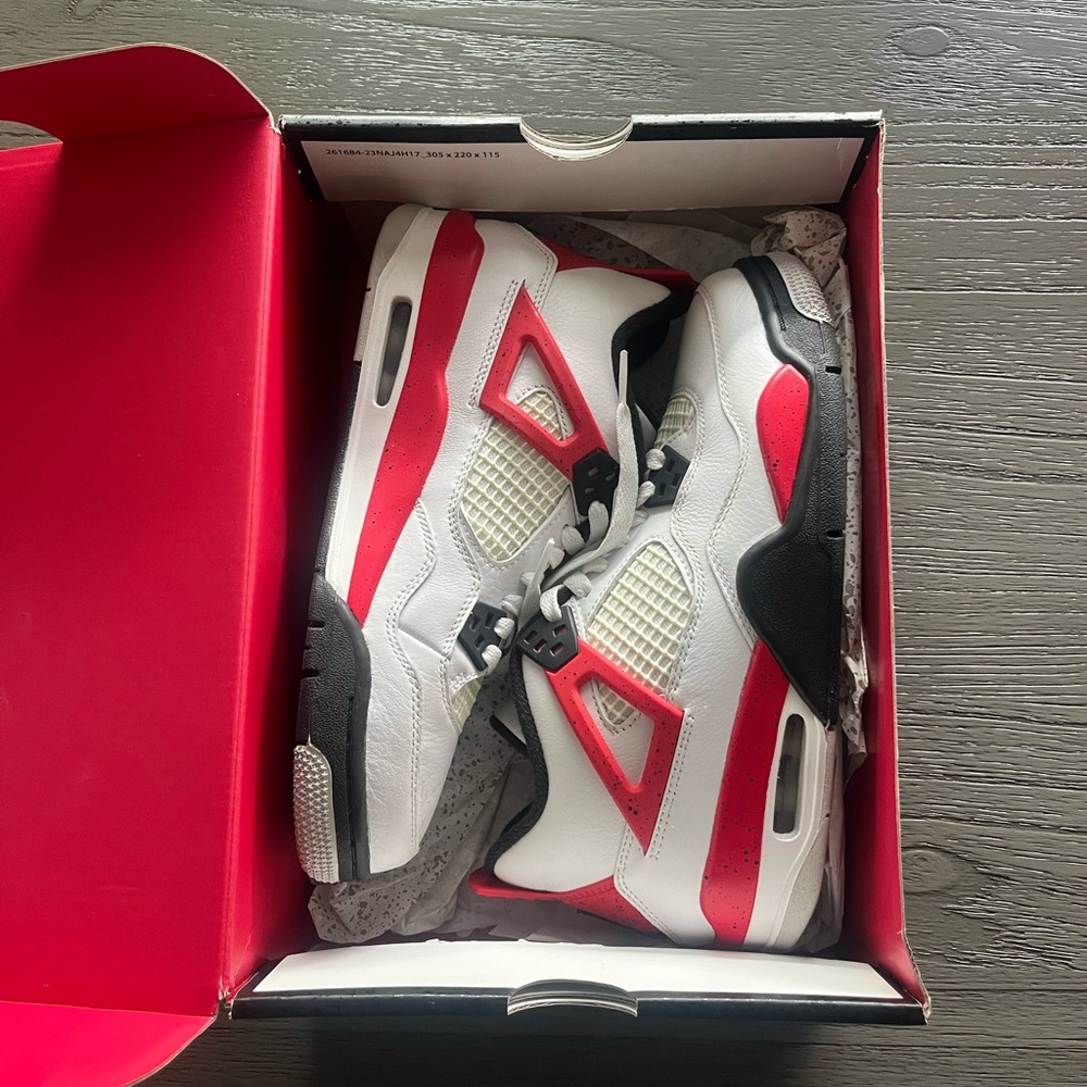 Jordan Red and White Retro Sneakers